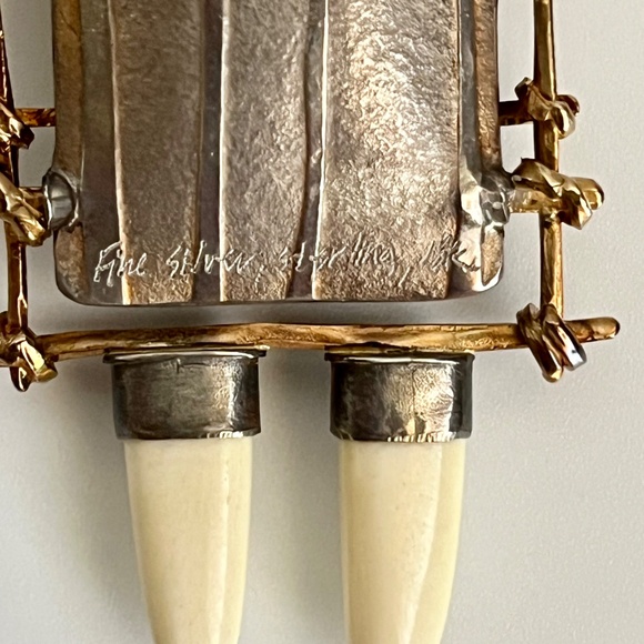 Carolyn Morris Bach Brooch Pendant Sterling Silver and 18K Gold - Picture 8 of 15